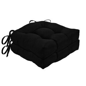Achim Home Furnishing Chase Chair Pads Black  Solid Modern Kitchen Dining Chair